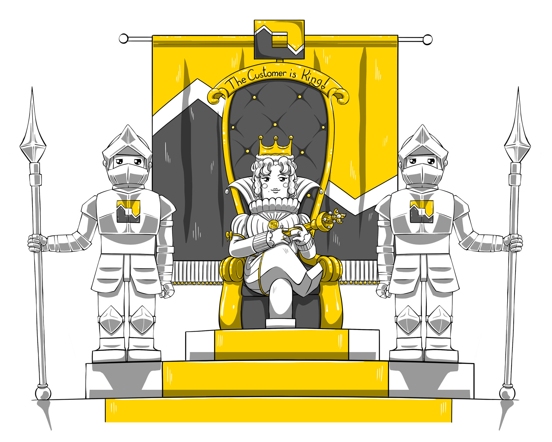 Zeichnung Cyber Security Der Kunde steht mit seinen Beduerfnissen im Fokus